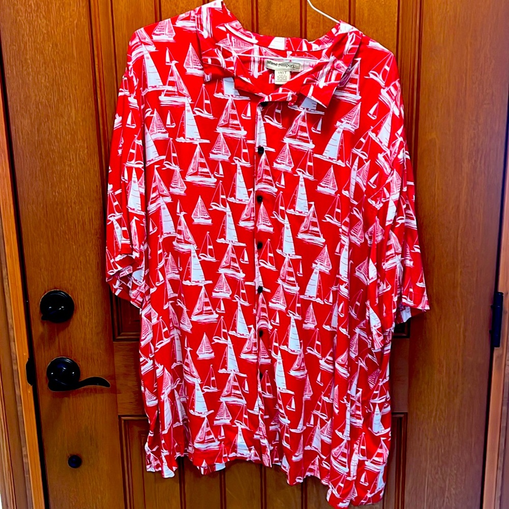 🍀Island Passport Tropical style button down shirt 4XLT🍀